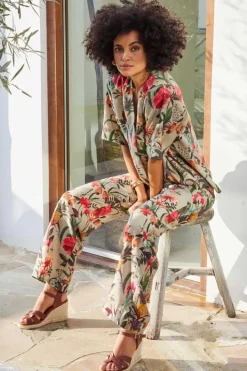 DiDi Pants Paloma Sand Magnificent print- Lange Broeken