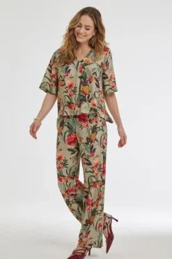 DiDi Pants Paloma Sand Magnificent print- Lange Broeken