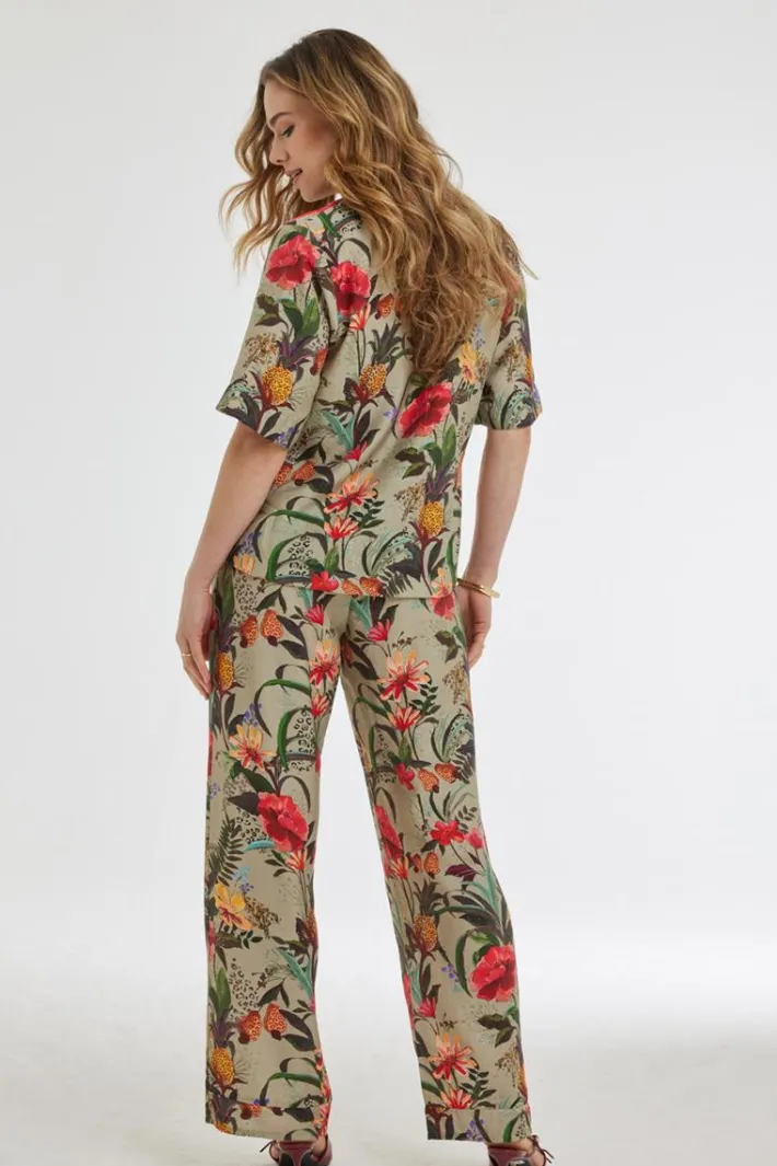 DiDi Pants Paloma Sand Magnificent print- Lange Broeken