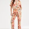 DiDi Pants Sol Bright leaves print- Lange Broeken