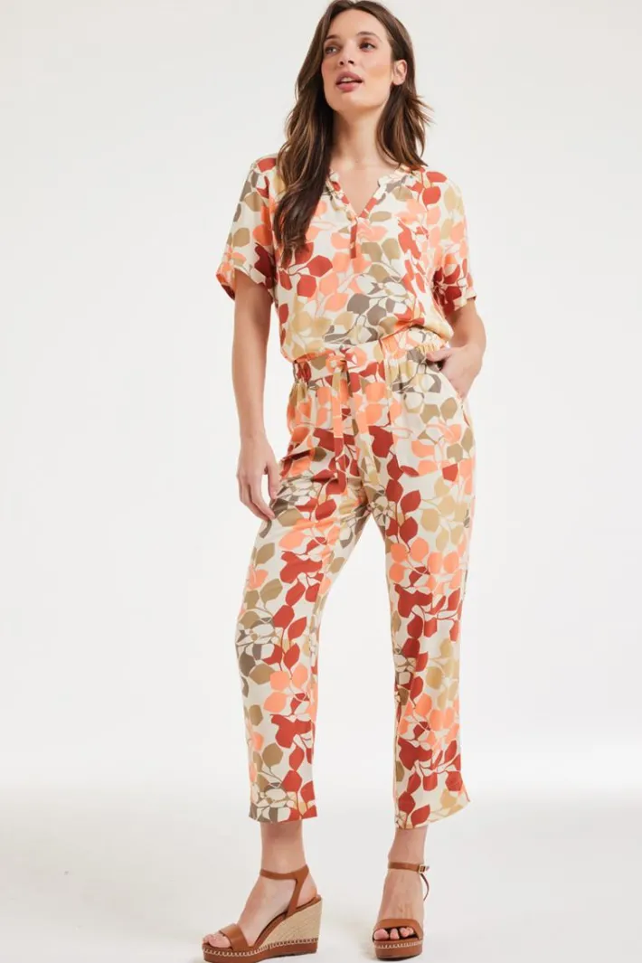DiDi Pants Sol Bright leaves print- Lange Broeken