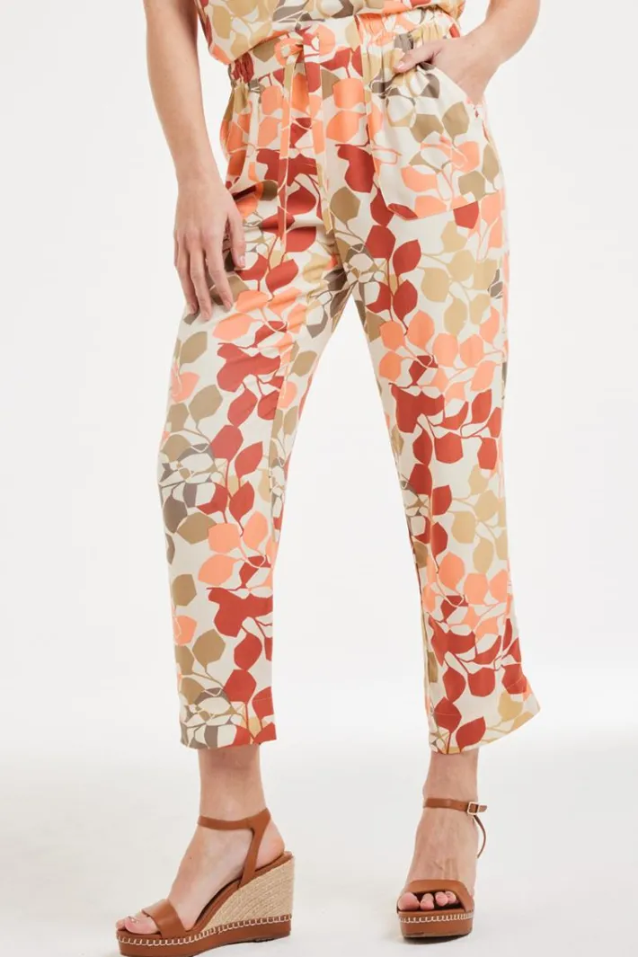 DiDi Pants Sol Bright leaves print- Lange Broeken
