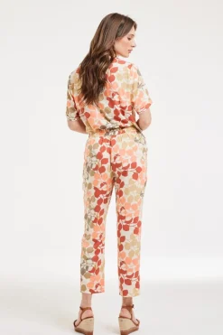 DiDi Pants Sol Bright leaves print- Lange Broeken