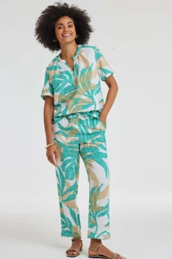 DiDi Pants Sol Offwhite Bahia print- Lange Broeken