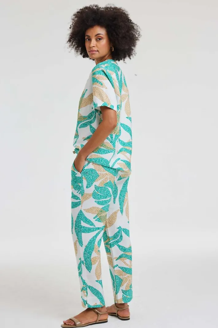 DiDi Pants Sol Offwhite Bahia print- Lange Broeken