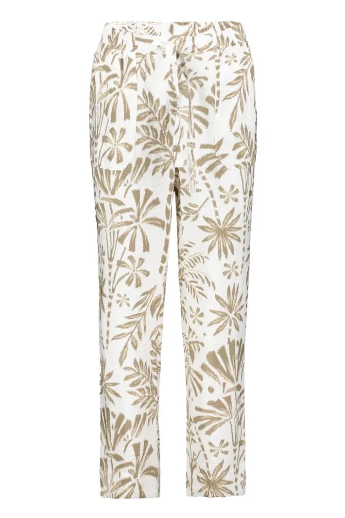 DiDi Pants Sol Offwhite Palmer print- Lange Broeken