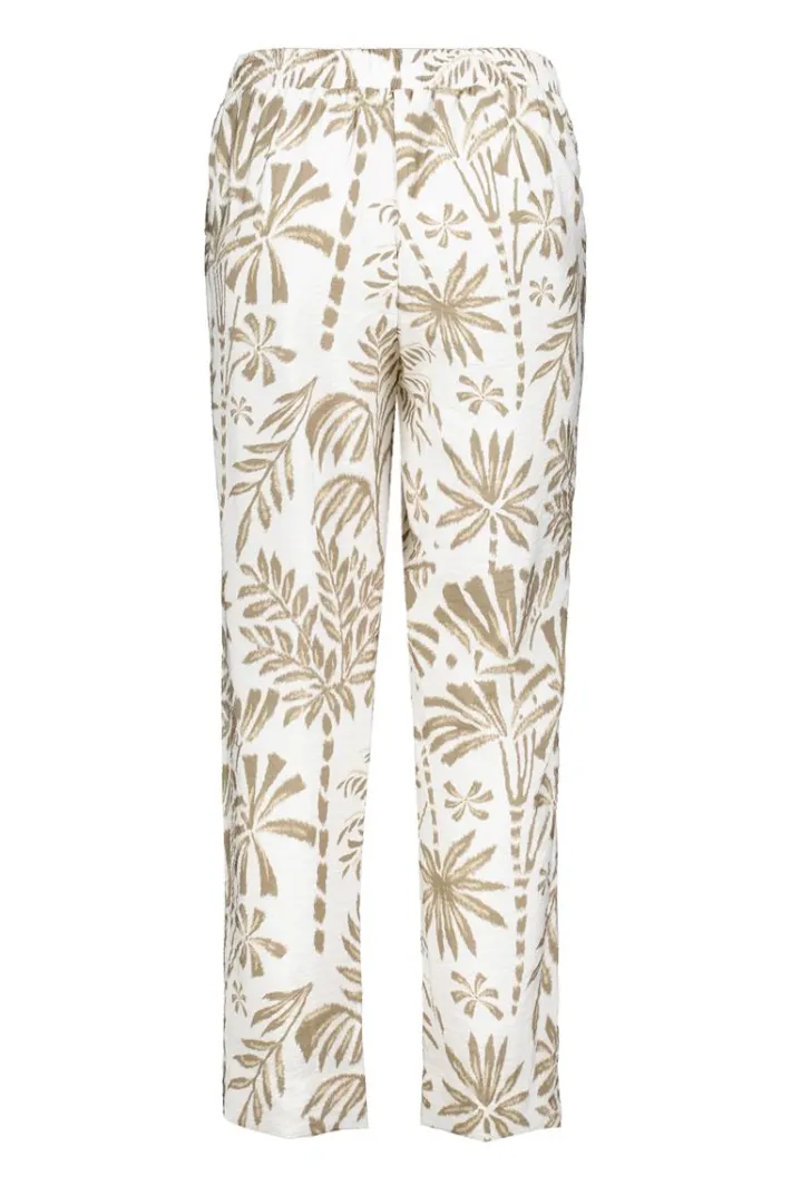DiDi Pants Sol Offwhite Palmer print- Lange Broeken
