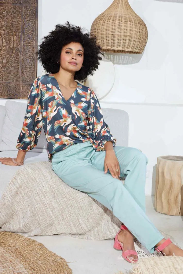 DiDi Pants Tyler Surf green- Lange Broeken