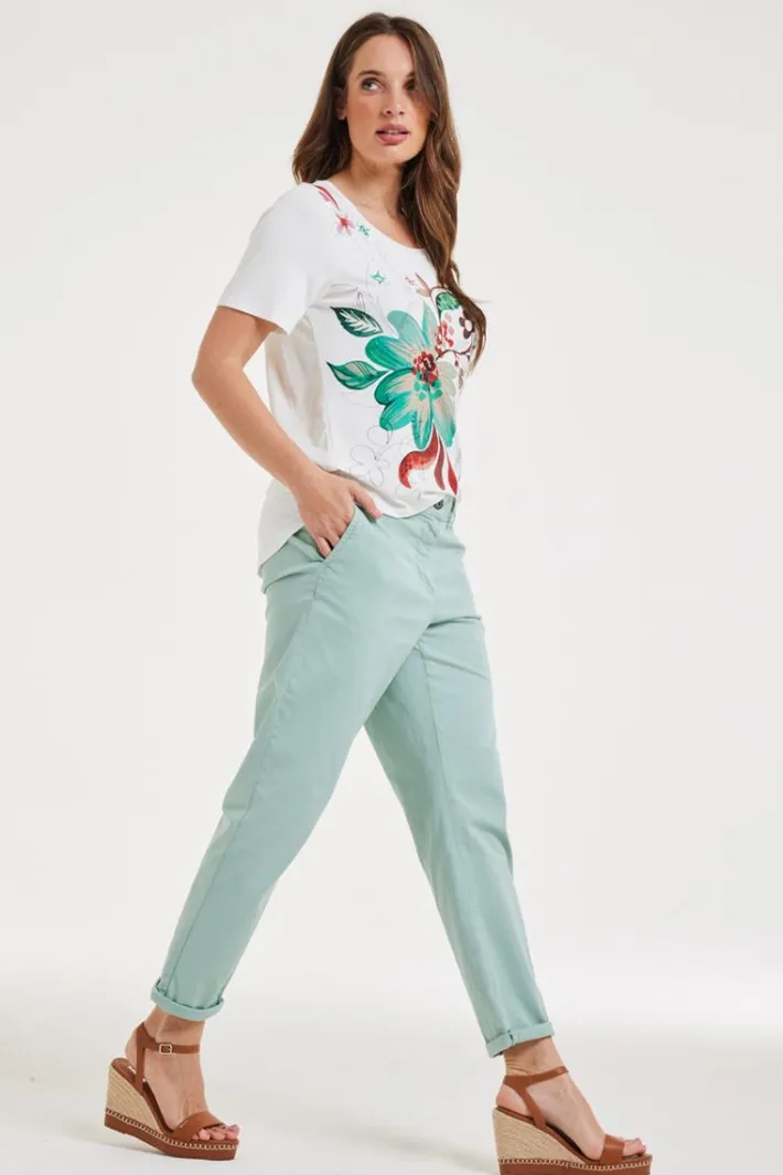 DiDi Pants Tyler Surf green- Lange Broeken