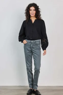 DiDi Pants Tyra Dark shadow grey- Lange Broeken