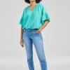 DiDi 5 pocket denim pants Mid blue- Denim | Lange Broeken