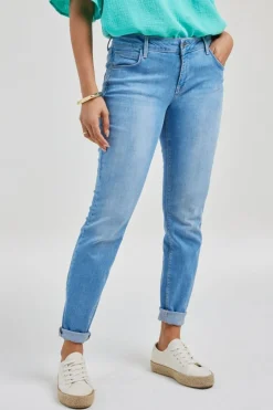 DiDi 5 pocket denim pants Mid blue- Denim | Lange Broeken