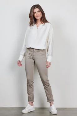 DiDi 5 pocket pants Tina in taupe- Lange Broeken