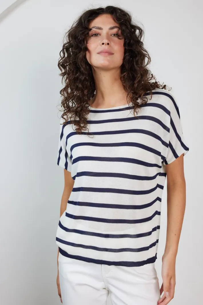 DiDi Pullover Tonia Blue Stripe- Truien & Vesten