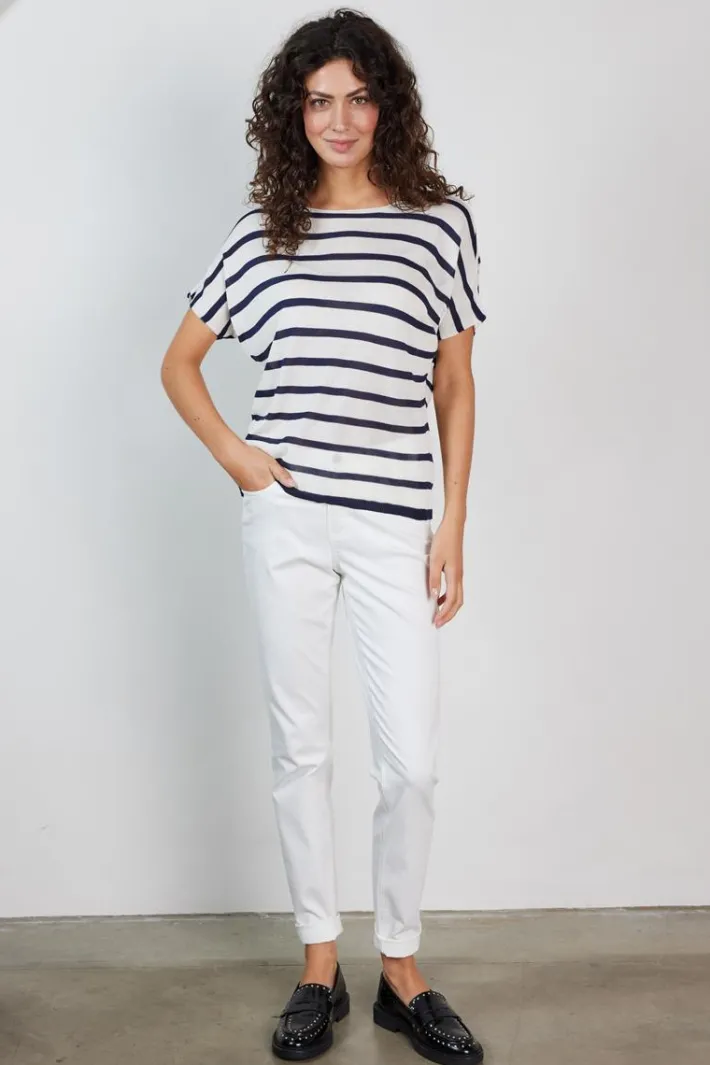DiDi Pullover Tonia Blue Stripe- Truien & Vesten