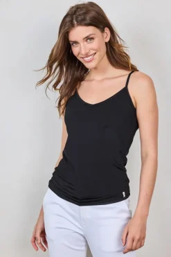 DiDi Rayon spaghetti top in Black- Basics | T-shirts & Tops