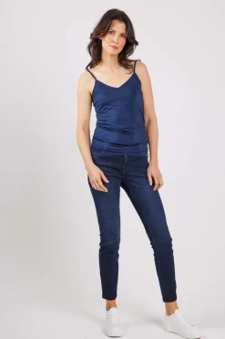 DiDi Rayon spaghetti top in Dark Navy- Basics | T-shirts & Tops