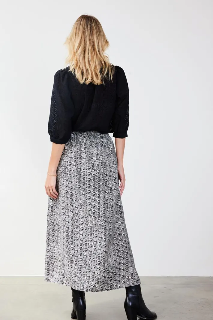 DiDi Skirt Nula in feather grey with Palette print- Rokken
