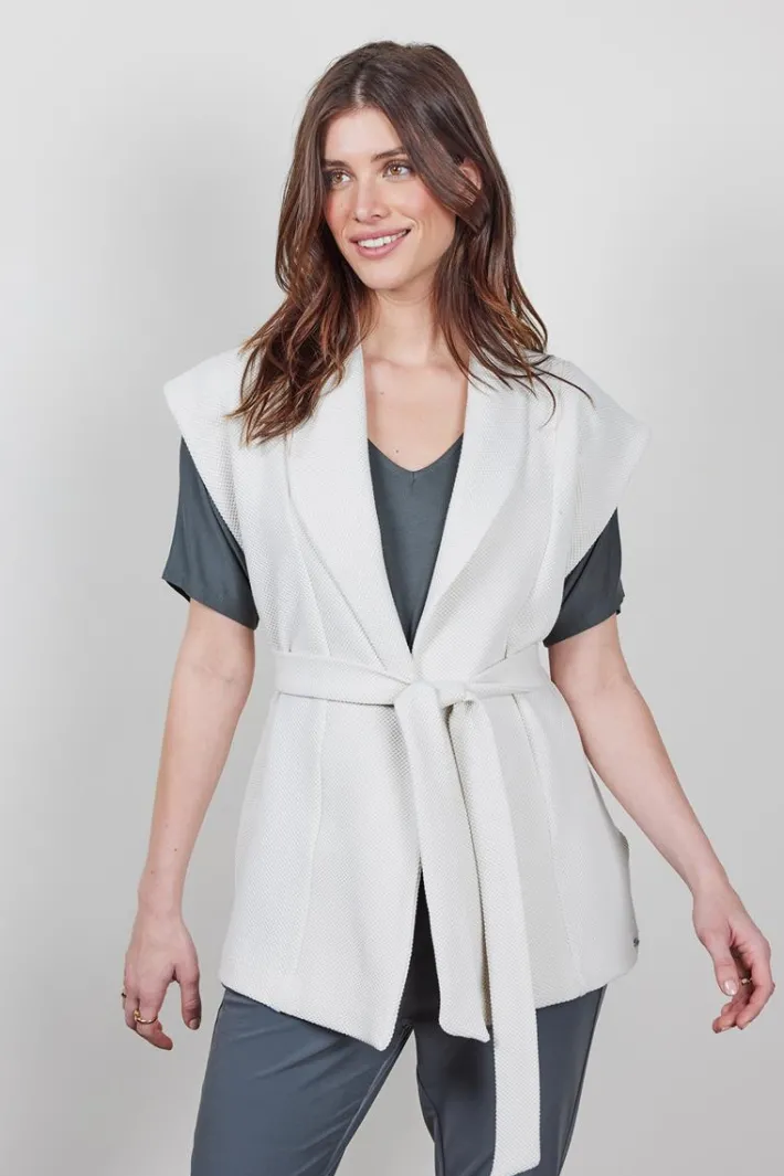 DiDi Sleeveless vest Diam in light silver- Truien & Vesten