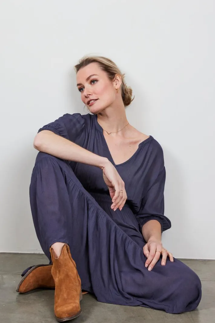DiDi Solid dress Josie in dark shadow grey- Jurken & Tunieken