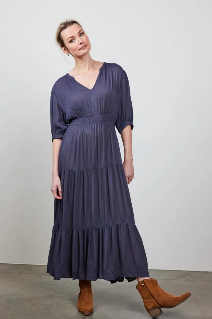DiDi Solid dress Josie in dark shadow grey- Jurken & Tunieken