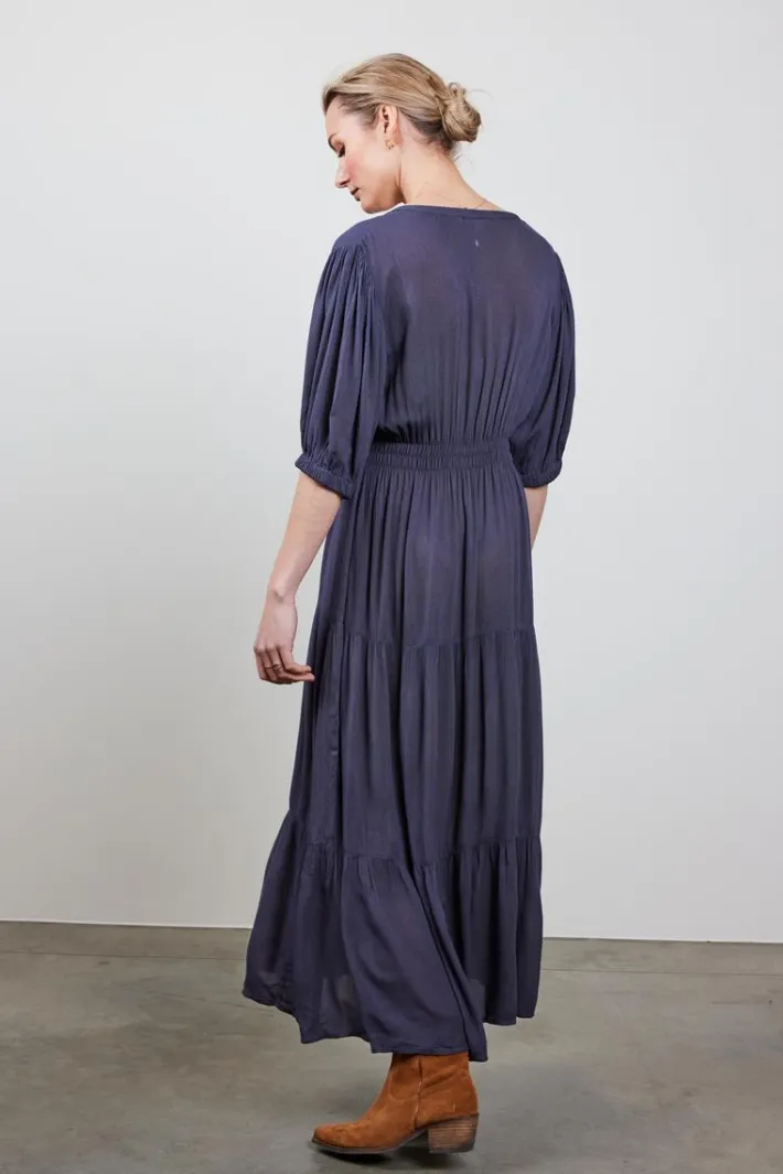 DiDi Solid dress Josie in dark shadow grey- Jurken & Tunieken