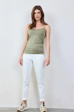 DiDi Spaghetti V singlet in Aloe green- Basics | T-shirts & Tops