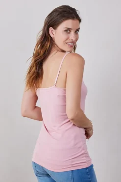 DiDi Spaghetti V singlet in bridal roze- Basics | T-shirts & Tops