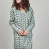 DiDi Sweat dress Chilly met groene Troy print- Truien & Vesten | Sweaters
