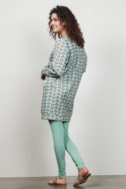 DiDi Sweat dress Chilly met groene Troy print- Truien & Vesten | Sweaters