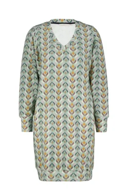 DiDi Sweat dress Chilly met groene Troy print- Truien & Vesten | Sweaters