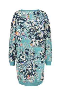 DiDi Sweat dress Lou in licht groen met Flora Fantasy print- Truien & Vesten | Sweaters
