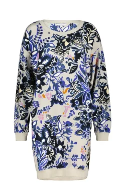 DiDi Sweat dress Lou, light silver met Flora Fantasy print- Sweaters | Truien & Vesten