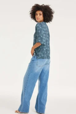 DiDi Top Becca Dark blue Fuji XS print- T-shirts & Tops