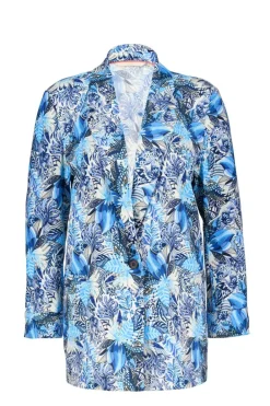 DiDi Travel blazer Mida in offwhite with blue azur Fusion print- Jassen | Travel