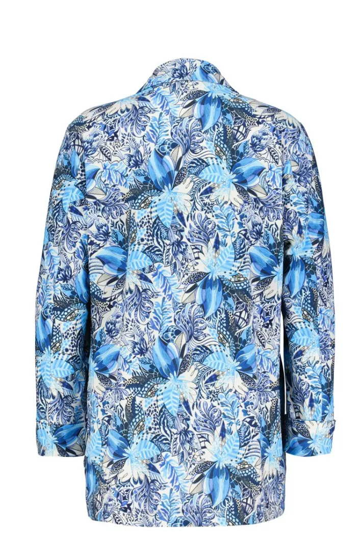 DiDi Travel blazer Mida in offwhite with blue azur Fusion print- Jassen | Travel