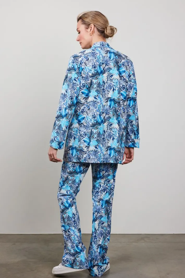 DiDi Travel blazer Mida in offwhite with blue azur Fusion print- Jassen | Travel