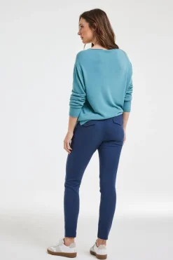 DiDi Travel pants Checkin in dark blue- Travel | Lange Broeken