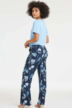 DiDi Travel pants Falcon print Darkblue Ambiance print- Travel | Lange Broeken