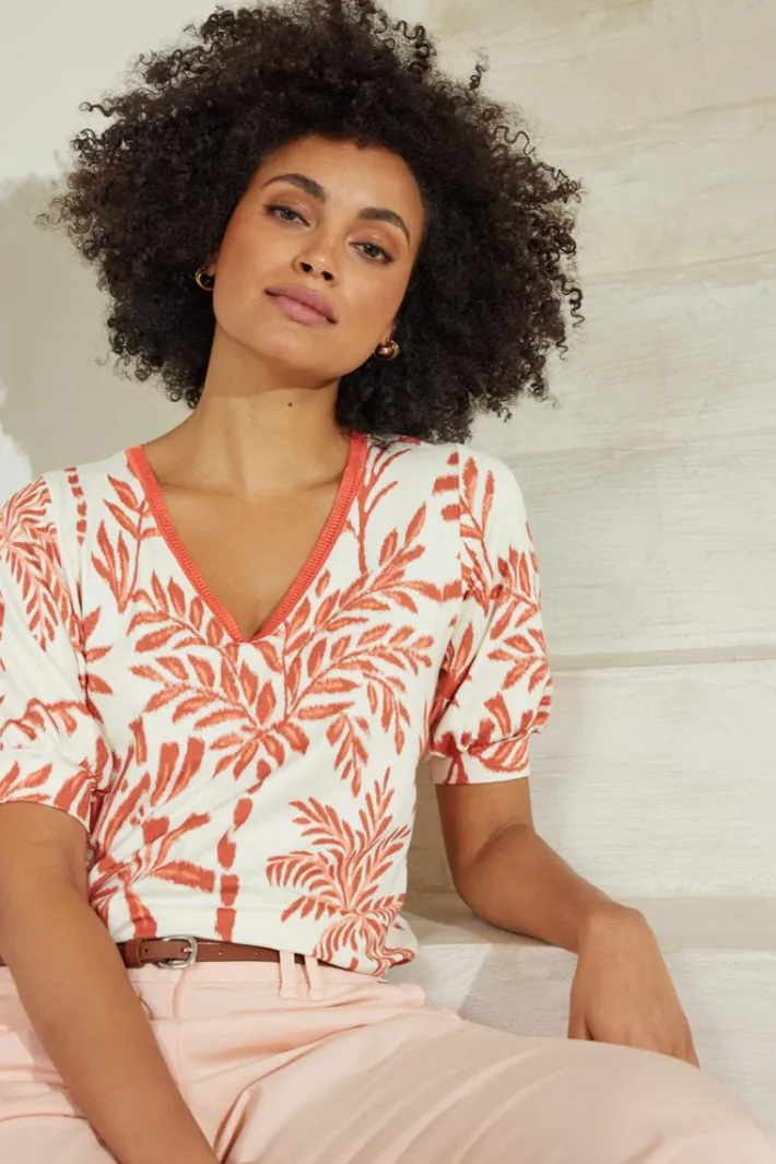 DiDi T-shirt Auri Ecru Palmer print- T-shirts & Tops