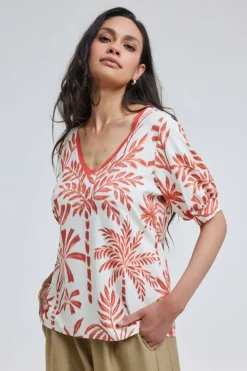 DiDi T-shirt Auri Ecru Palmer print- T-shirts & Tops