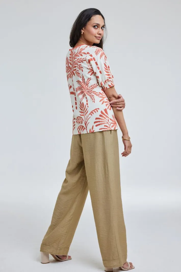 DiDi T-shirt Auri Ecru Palmer print- T-shirts & Tops