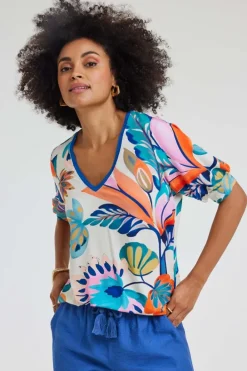 DiDi T-shirt Auri Offwhite Tropicalia print- T-shirts & Tops