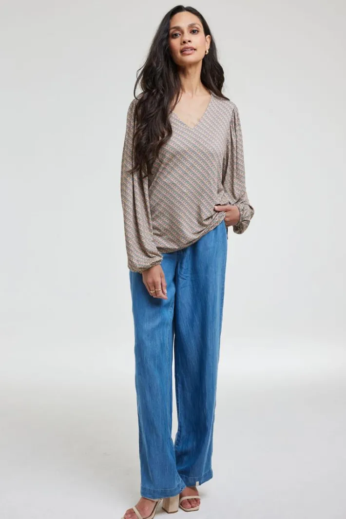 DiDi T-shirt Britt Sand Pure print- T-shirts & Tops