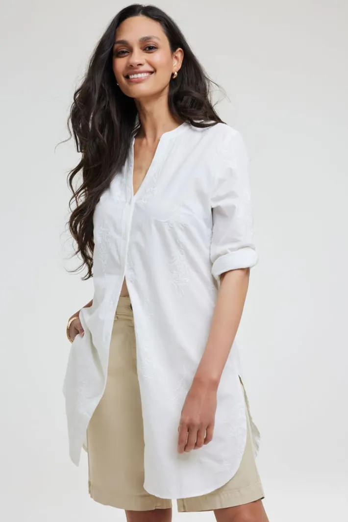 DiDi Tunic Chill In Offwhite Bouquet embro- Jurken & Tunieken