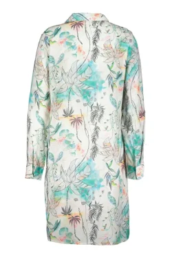 DiDi Tunic Chill Out in Offwhite with Palm festival print.- Jurken & Tunieken