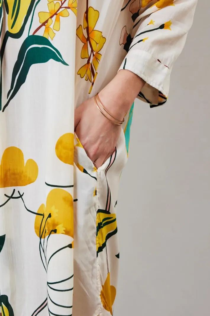 DiDi Tunic Diary in Offwhite with Sunshine print.- Jurken & Tunieken