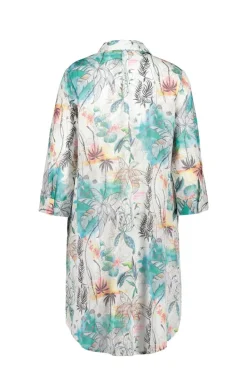 DiDi Tunic Flora in Offwhite with Palm festival print- Jurken & Tunieken