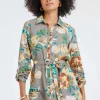 DiDi Tunic Jolie Taupe Rising sun print- Jurken & Tunieken