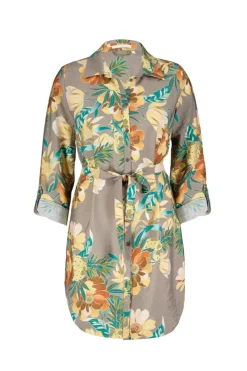 DiDi Tunic Jolie Taupe Rising sun print- Jurken & Tunieken